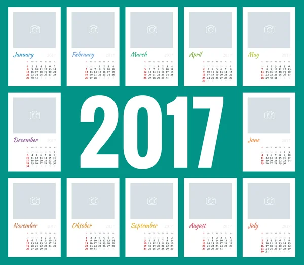 Календар для 2017 — стоковий вектор