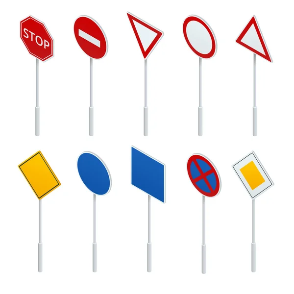 Collecte de panneaux de signalisation ioniques — Image vectorielle