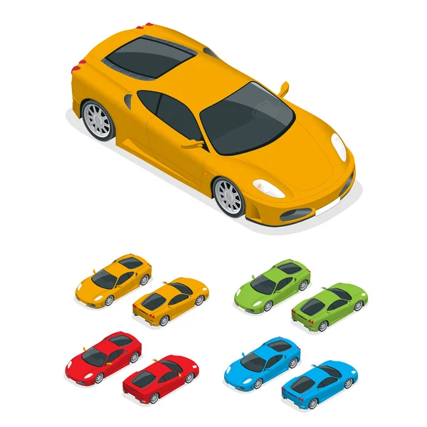 Isometric Jaune voiture de sport — Image vectorielle