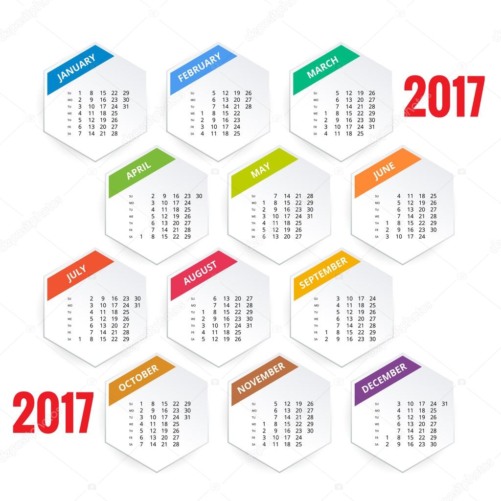 Design Of Wall Monthly Calendar For 17 Year Week Starts Sunday Set Of 12 Months Vector Image By C Golden Sikorka Vector Stock Design Of Wall Monthly Calendar For 17 Year Week Starts Sunday Set Of 12 Months Vector Image By C Golden Sikorka Vector Stock