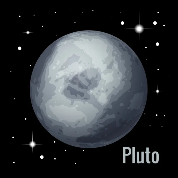 Pluto planeet 3D vector illustratie. Hoge kwaliteit isometrische zonnestelsel planeten. — Stockvector