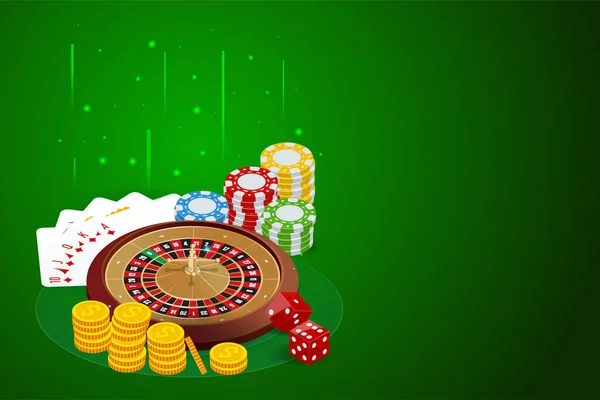 Isometric Online Kumarhane Konsepti. Çevrimiçi Big Slots Gazino Pazarlama Sancakları, Oyun Uygulamaları — Stok Vektör