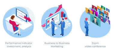 Isometric web iş konsepti finansal yönetim, muhasebe, analiz, denetim, finansal rapor. Belgeler, grafikler, çizelgeler, planlayıcı, takvim, rapor. Görüntüyü yakınlaştır