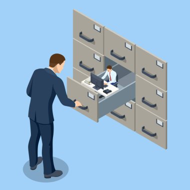 Isometric personel dosyası, işe devam. Adaylar çevrimiçi gözden geçiriliyor.