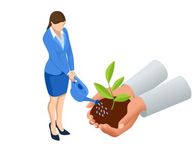 Eşsiz büyüme kavramı, yeni hayat, çevre koruma ve organik ekme. El ele tutuşan filiz. Girişim, kar, büyüme, başarı, yatırım, yatırım, gelir, gelecek, paylaşım