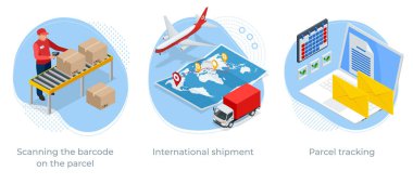 Paketteki barkodu taramak, uluslararası sevkiyat ve paket takibi. Posta servisi.