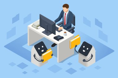 İzometrik yapay zeka robotu veri tabanı kavramında yardımcı oluyor. Yapay zeka bilgiye erişim sağlar