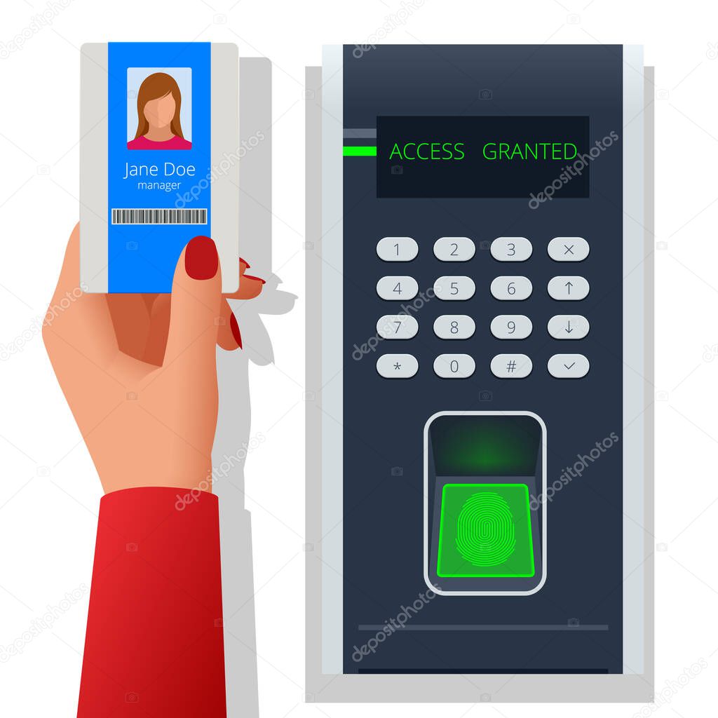 Finger print scan for enter security system,