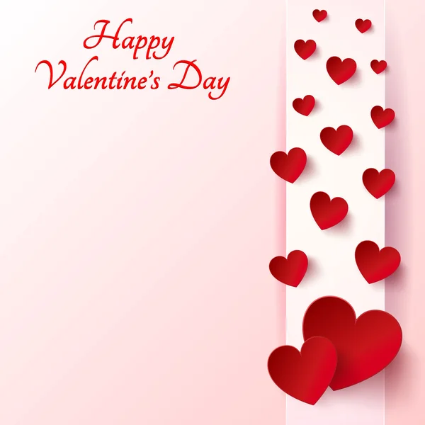 Valentines Day -  Red Heart on light background - vector illustr — Stock Vector