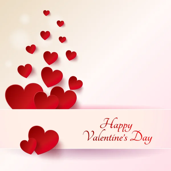 Valentines Day - rood hart op lichte achtergrond - vectorillustratie — Stockvector