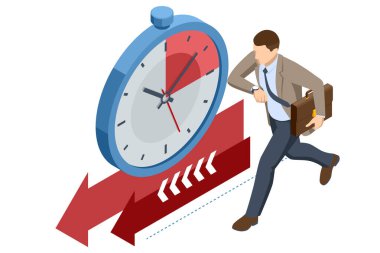 Isometric Project 'in son teslim tarihi. Son baskı ve tükenme konsepti. Zaman yönetimi başarıya giden yolda. Teslim tarihi Isometric Panic 'in son teslim tarihi. Zaman sıkıntısı..