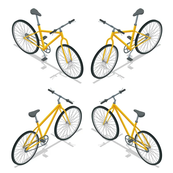 Велосипедная векторная изометрическая иллюстрация. Новый велосипед изолирован на белом фоне . — стоковый вектор
