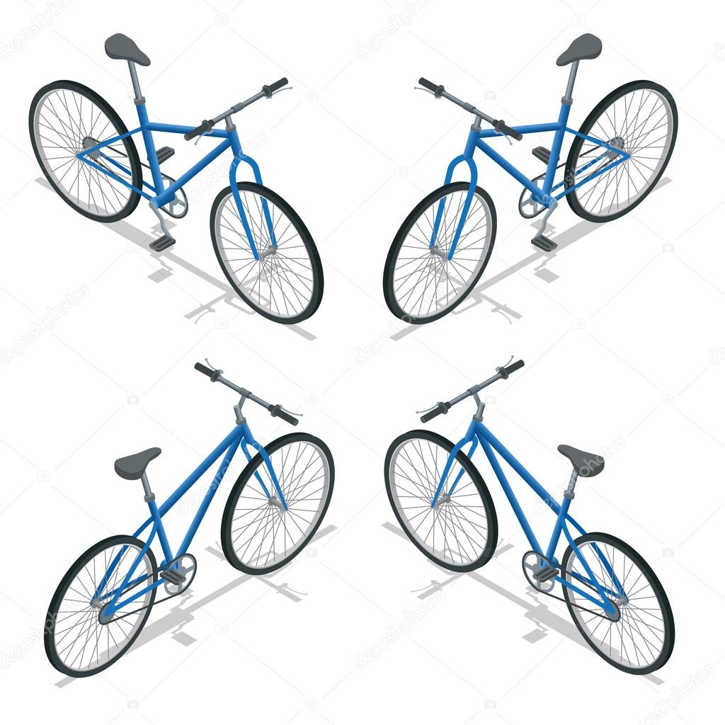 Bicycle Vector isometric illustration. New bicycle isolated on a white background.