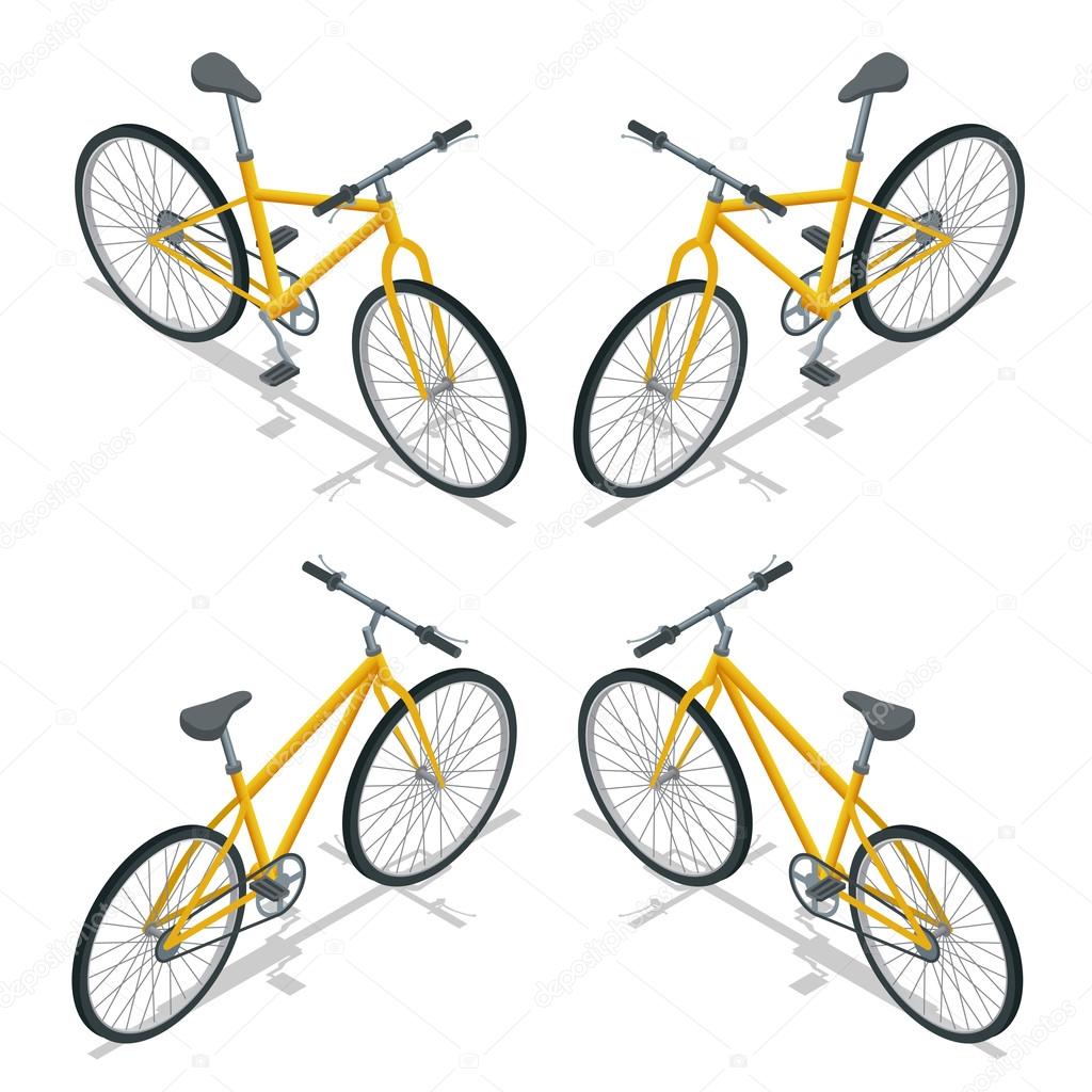 Bicycle Vector isometric illustration. New bicycle isolated on a white background.