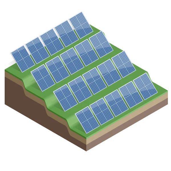 Solar Panels Isolated on White Background  Flat 3d vector isometric illustration — 스톡 벡터