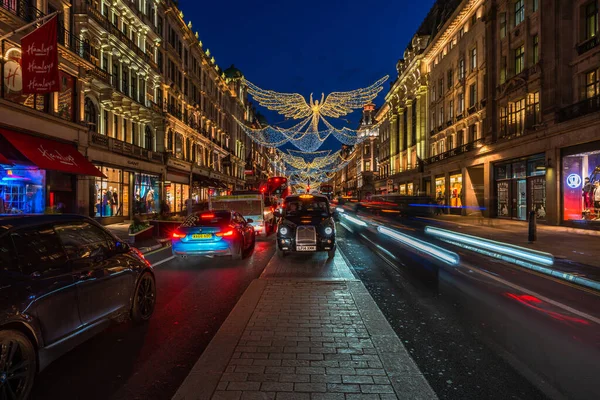 Londres Reino Unido Diciembre 2020 Regent Streets Exhibición Luces Navideñas —  Fotos de Stock