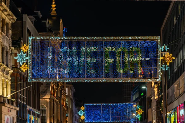 Londres Reino Unido Dezembro 2020 Este Natal Oxford Street Iluminado — Fotografia de Stock