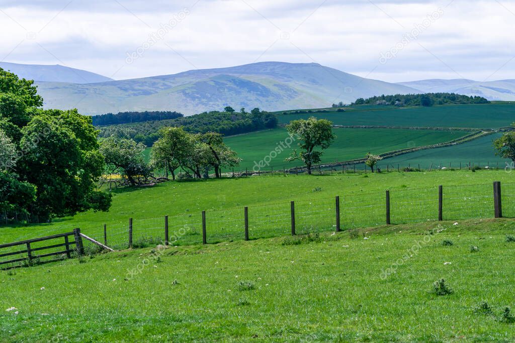 View of the countryside in rural Northumberland, UK
