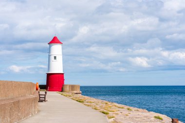 Berwick Deniz Feneri, Berwick-upon-Tweed, Northumberland İngiltere 'deki Tweed Nehri' nin ağzında.