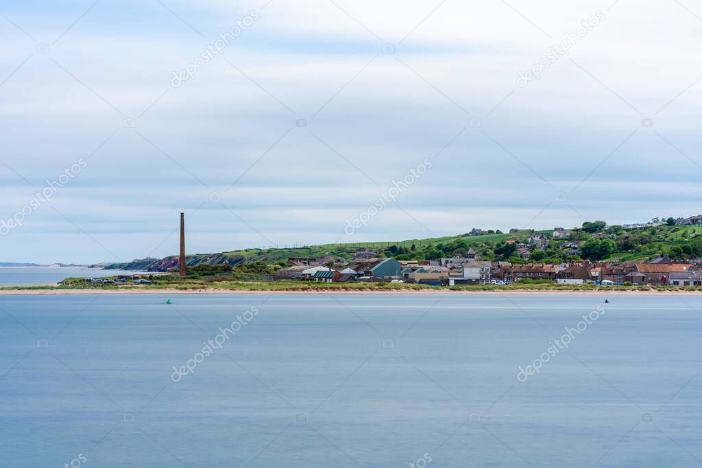 View across the River Tweed in Berwick-upon-Tweed, Northumberland UK. Long exposure effect