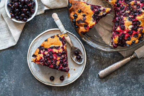 Schwarze Johannisbeere Biskuit Ansicht Über Kopf — Stockfoto