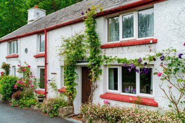 SOLVA, WALES - 29 Haziran 2021: Solva, St Davids Yarımadası 'nın güney tarafında ve Galler' deki Pembrokeshire Sahil Ulusal Parkı 'nda yer alan bir köydür..