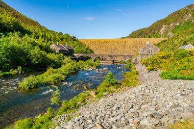 Caban Coch Dam, Elan Valley in Powys, Wales clipart