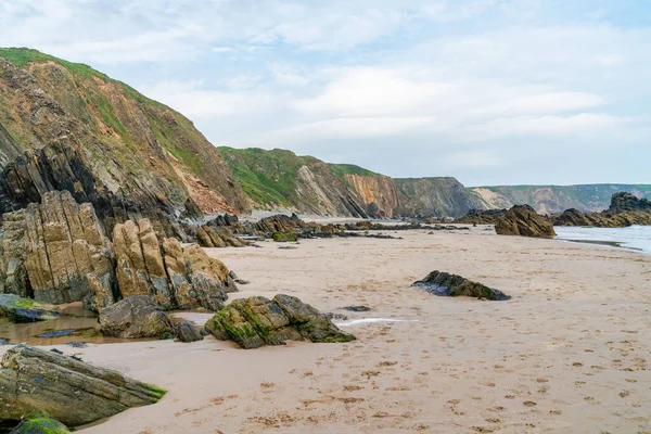 Marloes Sands Beach Con Formaciones Rocosas Gales — Foto de Stock