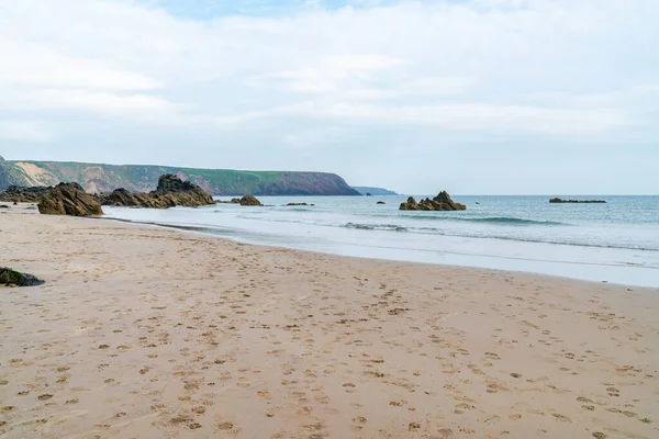 Marloes Sands Beach Con Formaciones Rocosas Gales — Foto de Stock