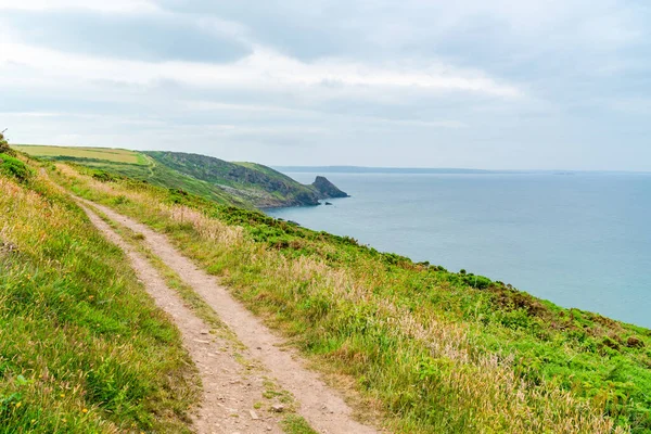 Pembrokeshire Parti Part Menti Útvonal Mentén Bridges Bay Wales — Stock Fotó