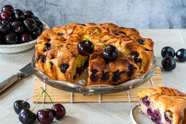 Casa Torta Spugna Amarena Forno — Foto Stock