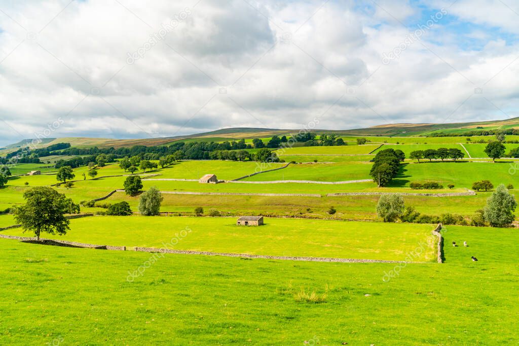 Beautiful rural landscape in Yorkshire Dales, North Yorkshire, UK