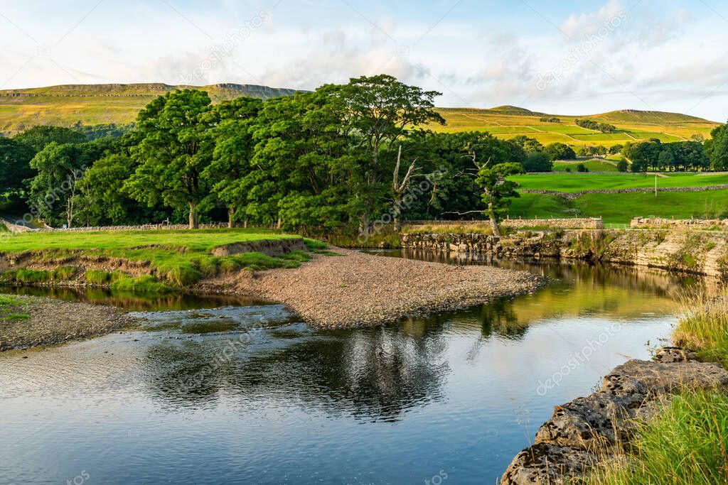 Beautiful rural landscape near Hawes in Yorkshire Dales, North Yorkshire, UK