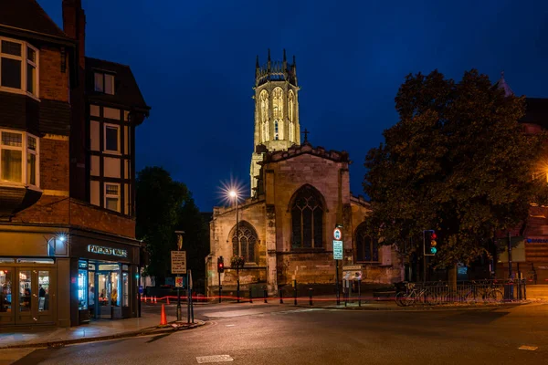 York September 2021 Night View All Saints Grade Listed Church — Stock Photo, Image