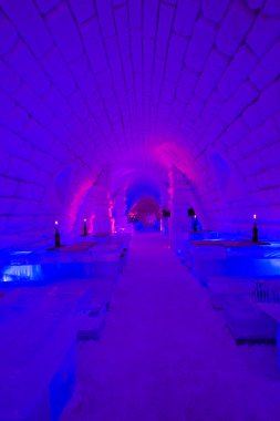 Buz otel odasında Lainio kar Köyü, Yllasjarvi, Finlandiya
