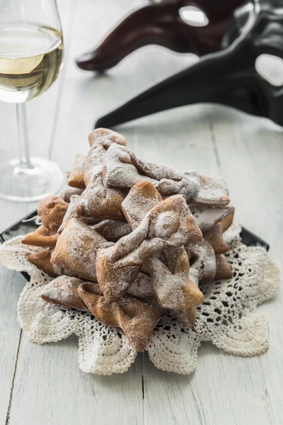 Frappe -  typical Italian carnival fritters — Stock Photo, Image