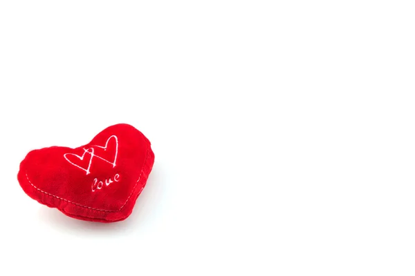 Red heart on white background — Stock Photo, Image