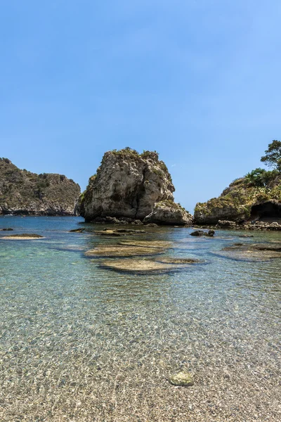 Pobřežní krajina v Taormina, Sicílie — Stock fotografie