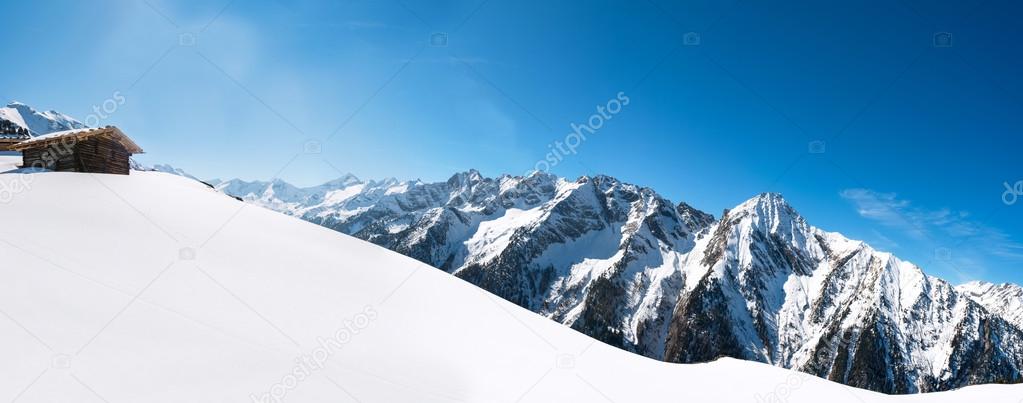 Austrian Alps, Mayrhofen ski resort - panoramic view