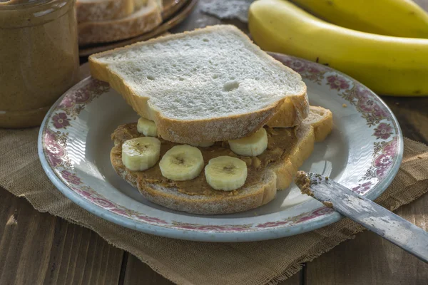 Erdnussbutter-Sandwich — Stockfoto