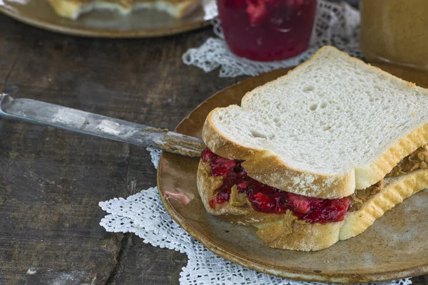 Sandwich de mantequilla de maní —  Fotos de Stock