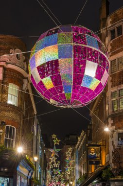 Noel ışıkları Carnaby Street, Londra İngiltere