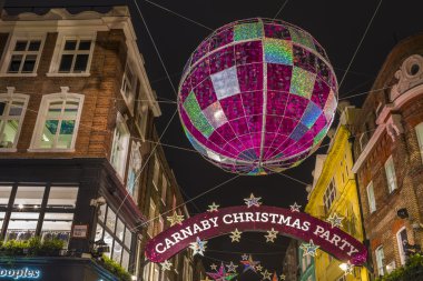Noel ışıkları Carnaby Street, Londra İngiltere