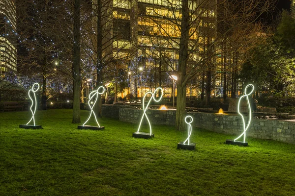 Winter Lights Festival in Canary Wharf, London — Stockfoto