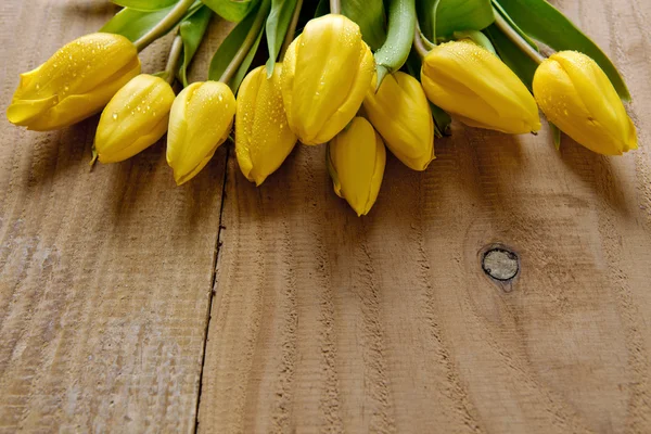 Bouquet de tulipes jaune isolé  . — Photo