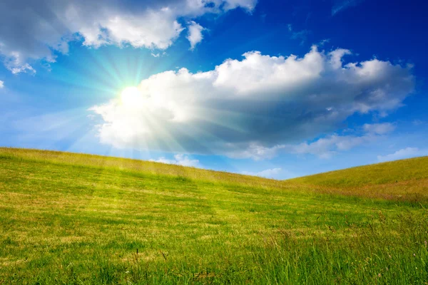 Solnedgång i tyska Sommaräng. — Stockfoto