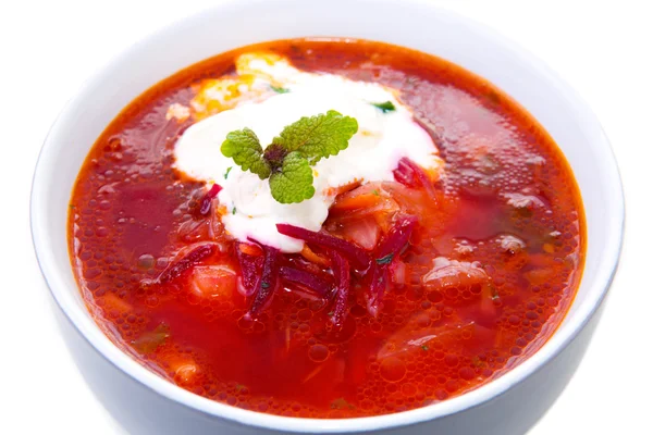 Supă de legume, borsch roşu . — Fotografie, imagine de stoc