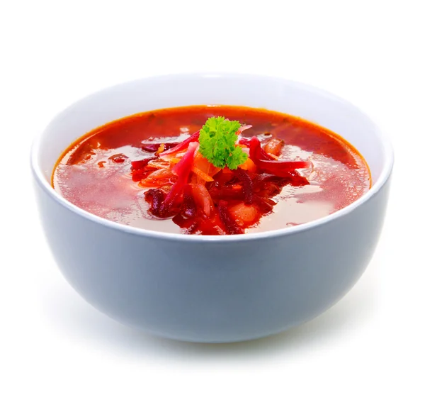 Grönsakssoppa, röda borsch. — Stockfoto