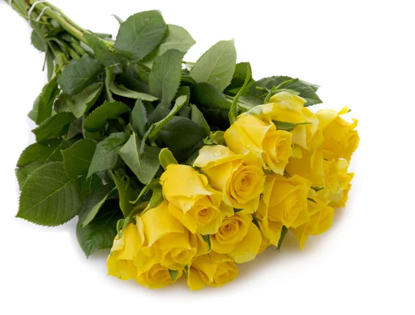 Gele roos boeket geïsoleerd. — Stockfoto