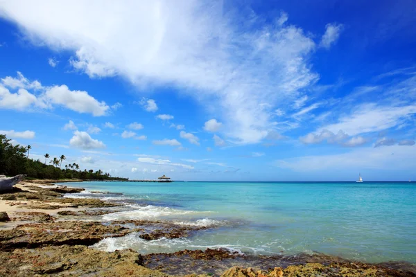 Caribbean sea and blue sky.